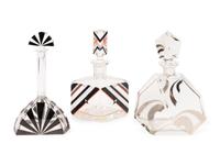 Three Art Deco Glass Cocktail Sets