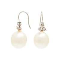 CULTURED SOUTH SEA PEARL AND DIAMOND EARRINGS