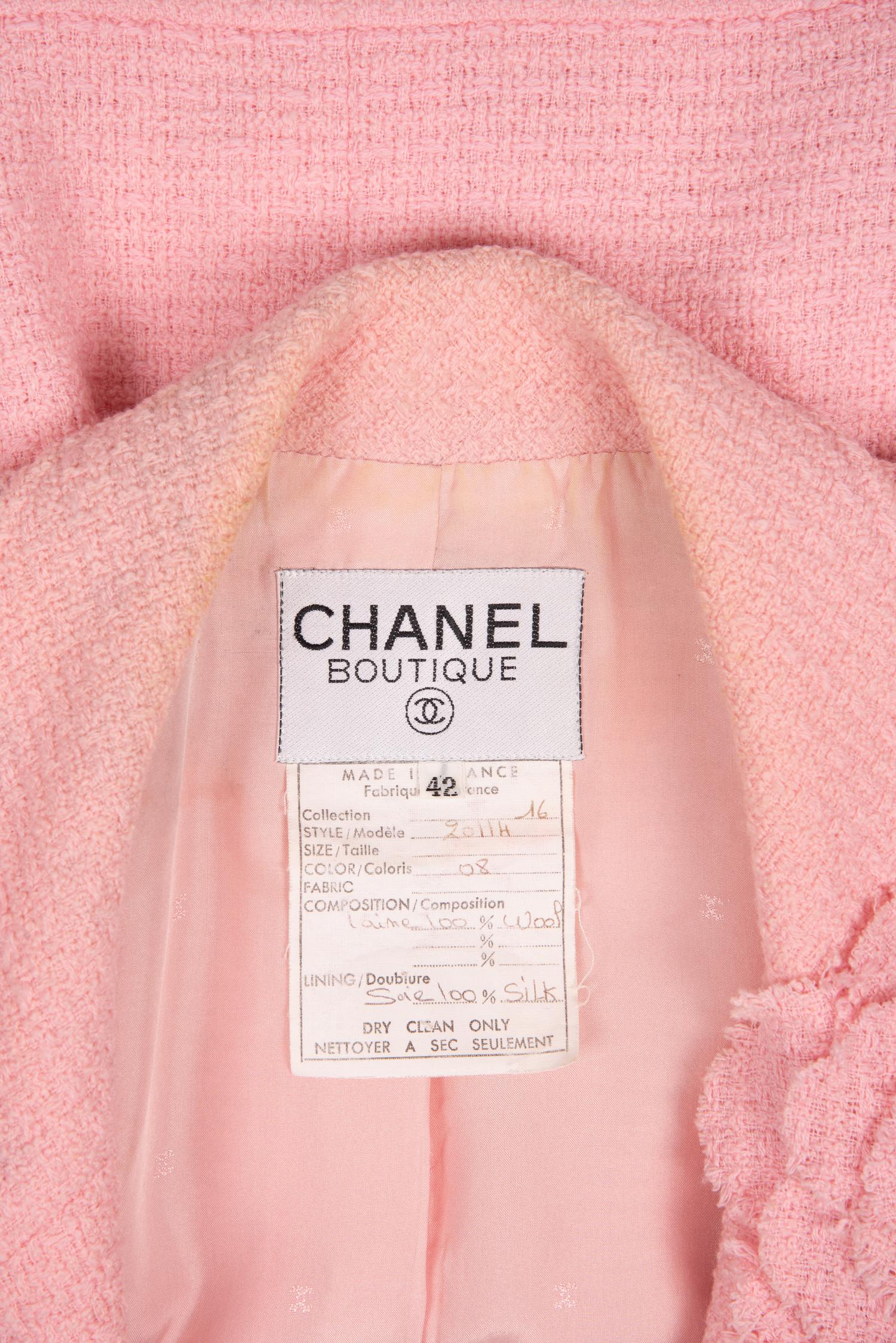 Chanel Pink Double-Breasted Jacket, 1990s