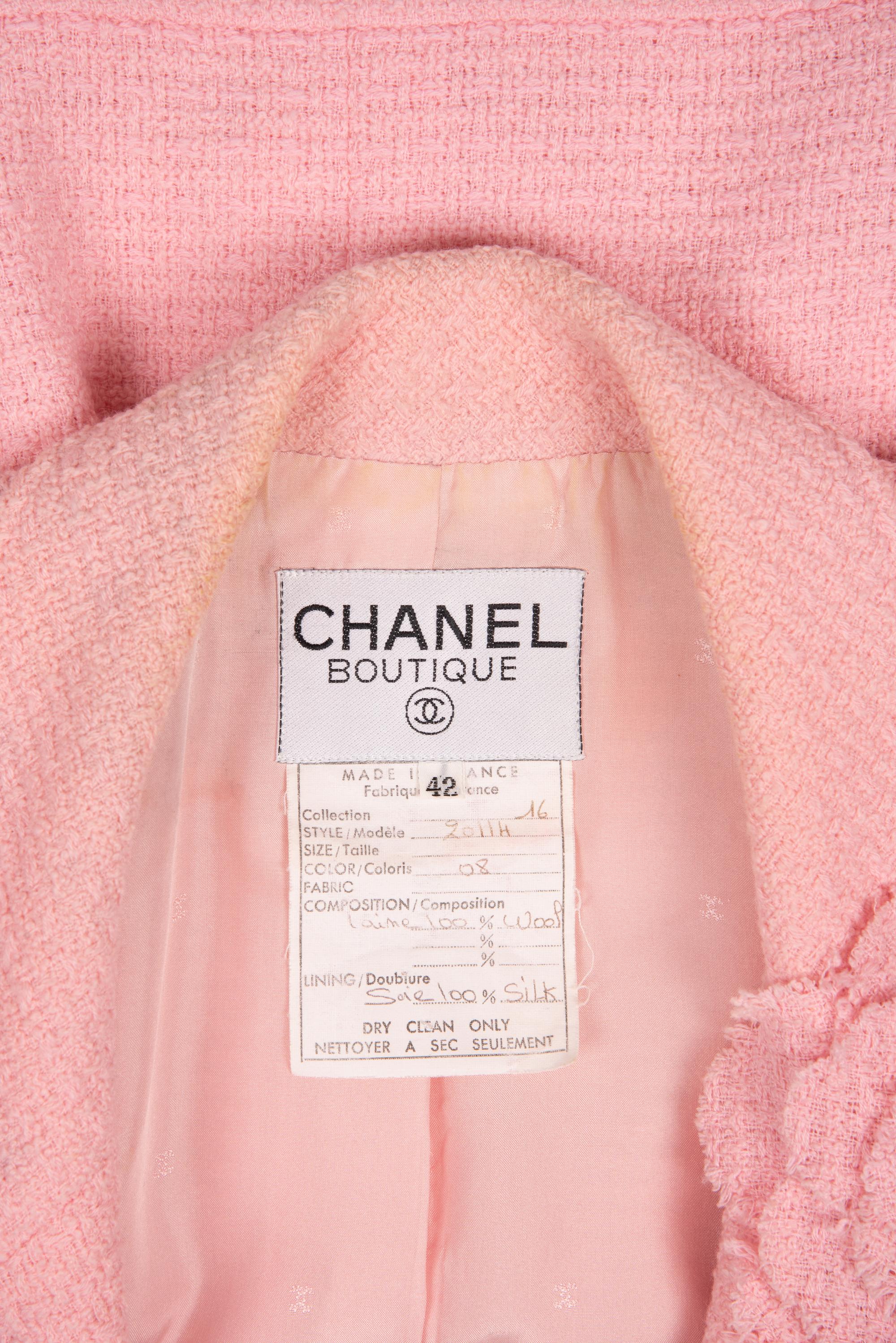Chanel Pink Double-Breasted Jacket, 1990s