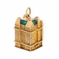 Yellow Gold and Enamel Plaza Hotel Charm