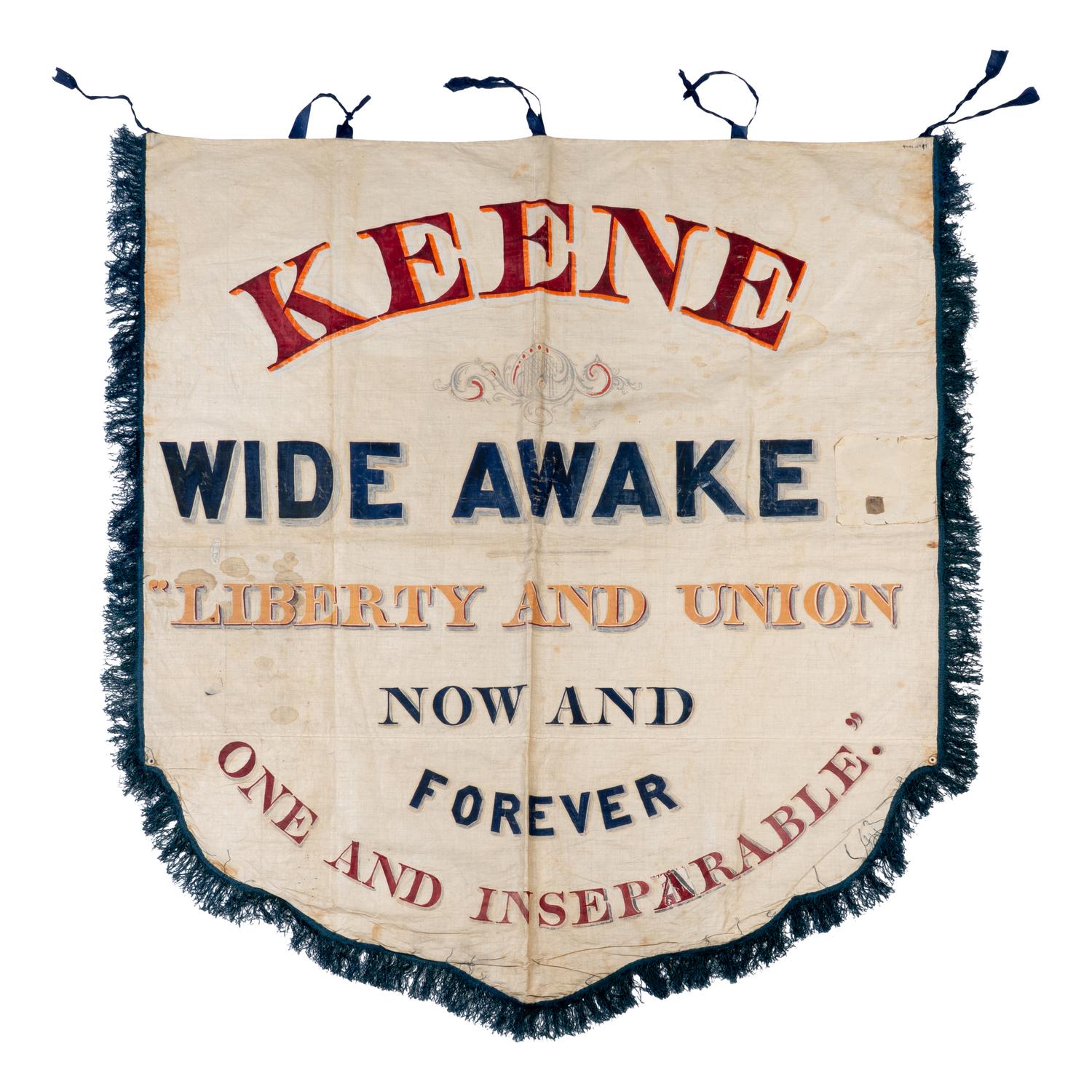 [LINCOLN-HAMLIN CAMPAIGN]. An important New Hampshire Wide Awakes banner, ca March 1860.