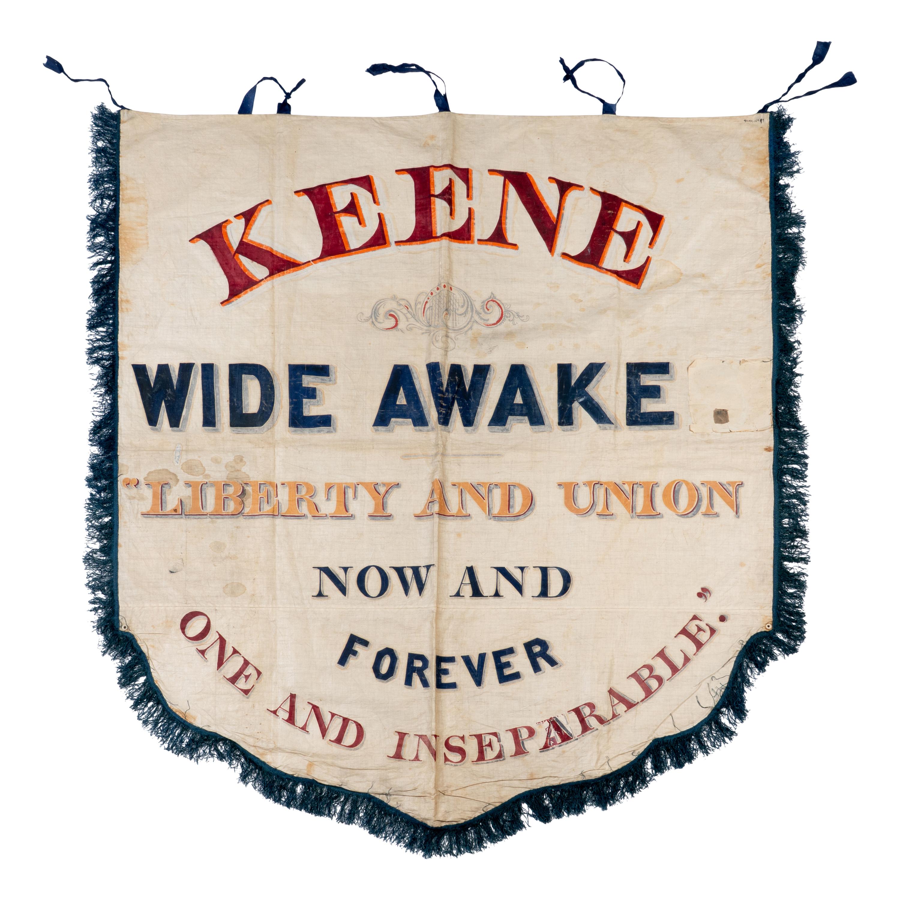 [LINCOLN-HAMLIN CAMPAIGN]. An important New Hampshire Wide Awakes banner, ca March 1860.