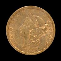 A United States 1867-S Liberty Head $20 Gold Coin