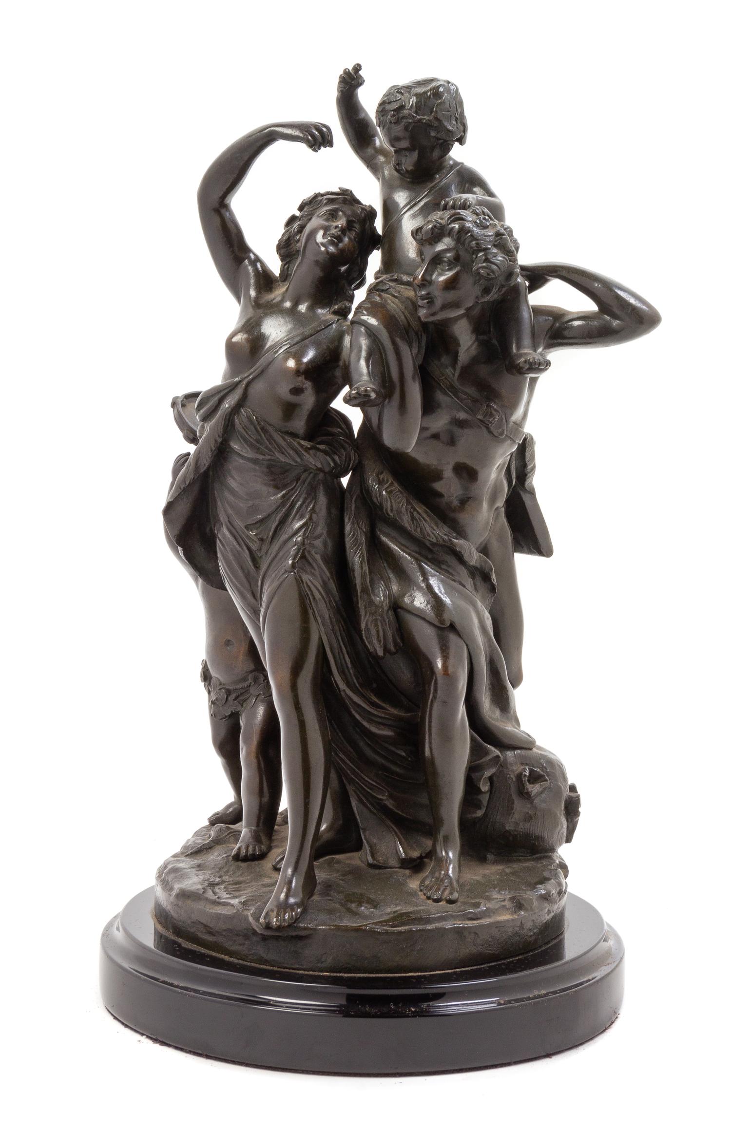 A Patinated Bronze Figural Group — AFTER CLODION