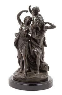 A Patinated Bronze Figural Group — AFTER CLODION