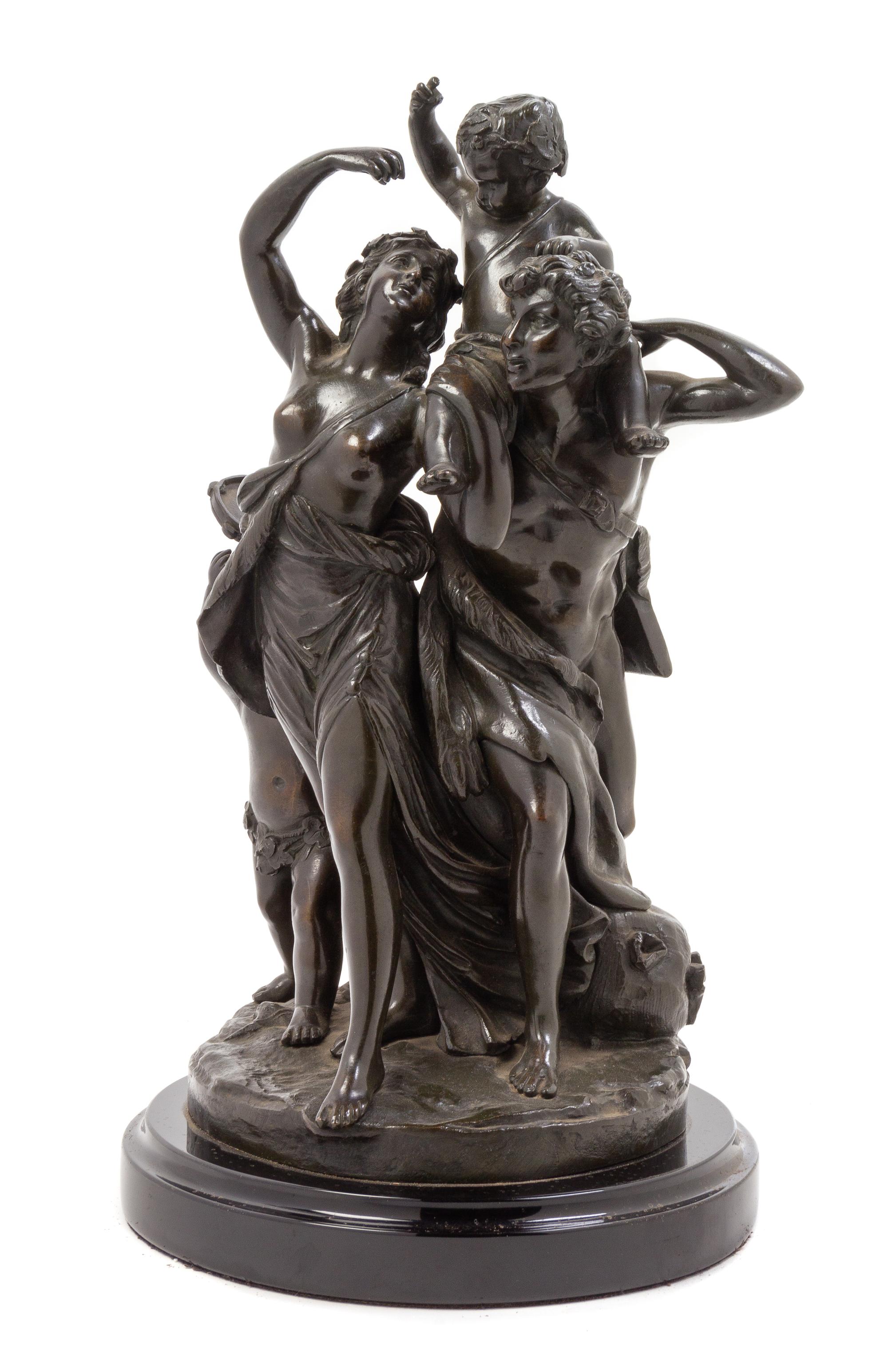 A Patinated Bronze Figural Group — AFTER CLODION