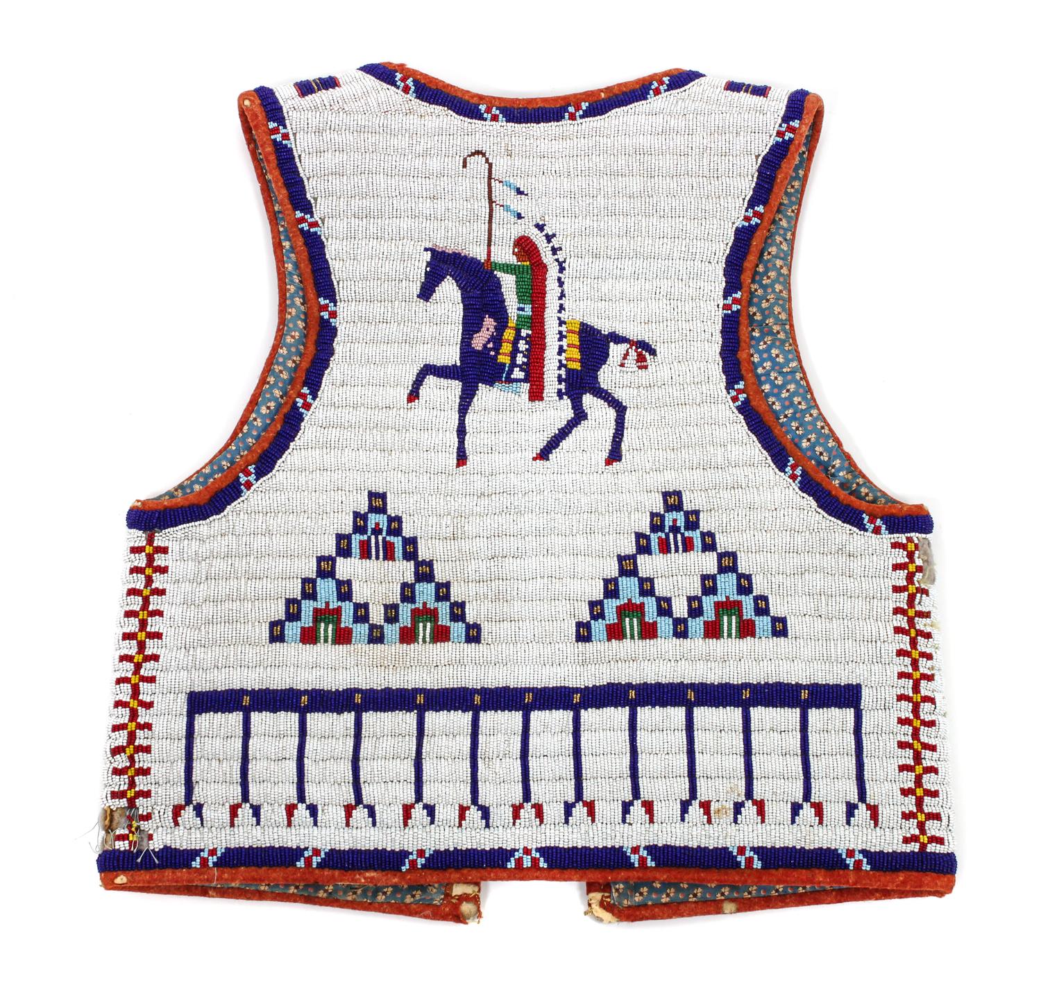 A Lakota Pictorial Beaded Vest Height 20 1/4 x width 18 1/2 inches. — LATE 19TH/ EARLY 20TH CENTURY