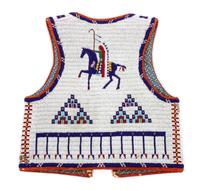 A Lakota Pictorial Beaded Vest Height 20 1/4 x width 18 1/2 inches. — LATE 19TH/ EARLY 20TH CENTURY