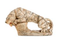 An Italian Alabaster Figure of a Tiger