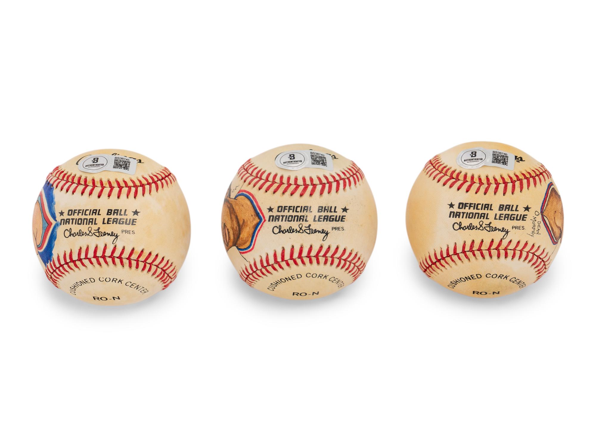 A Collection of Chicago Cubs Signed Autograph Hall of Fame Portrait Baseballs (Beckett Authentication Services)
