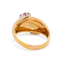 YELLOW GOLD, RUBY AND DIAMOND RING