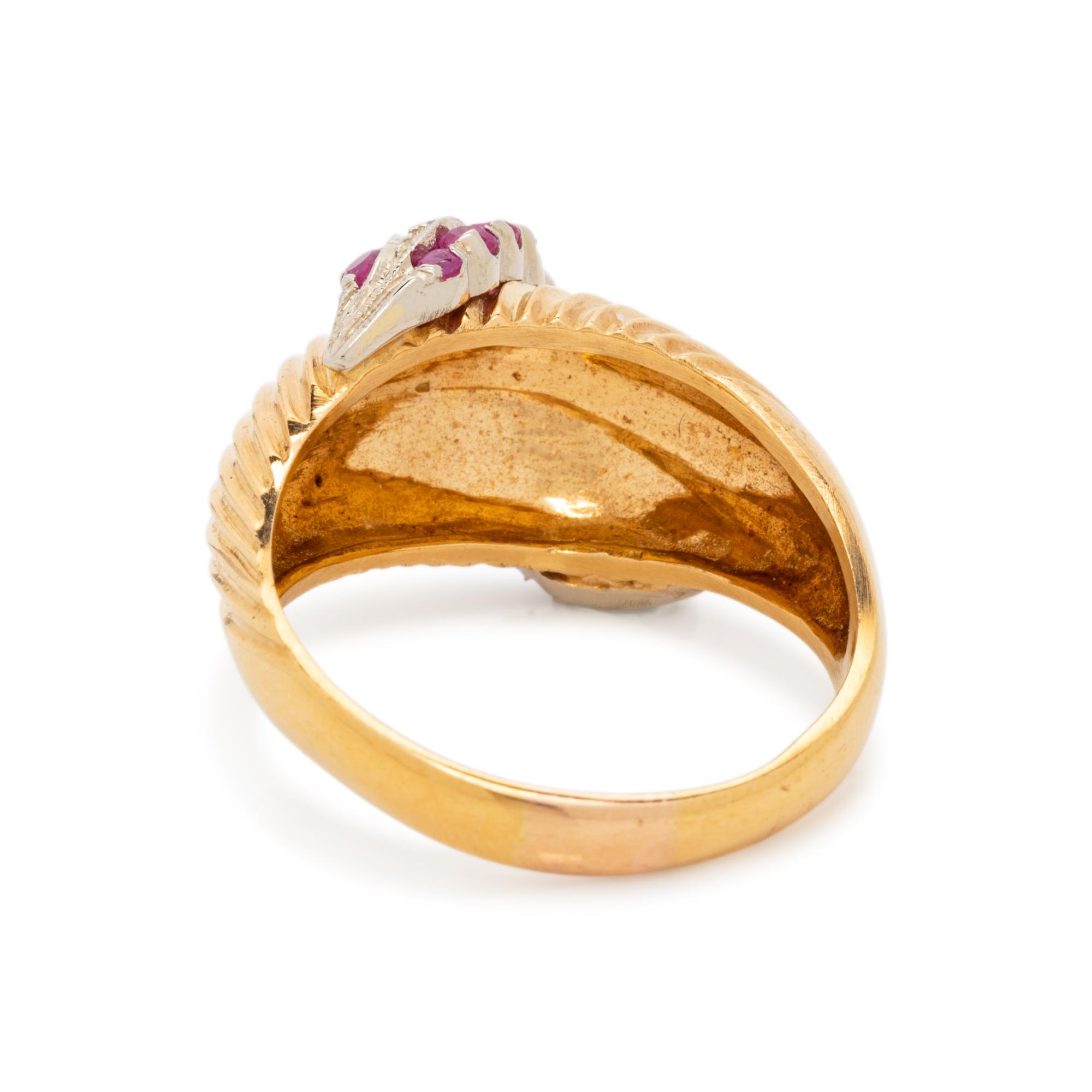YELLOW GOLD, RUBY AND DIAMOND RING