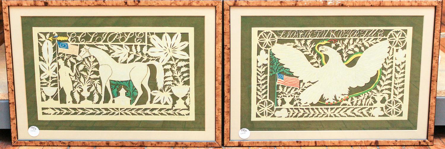 Two Patriotic Silhouettes 8 1/2 x 13 1/2 inches (each). — 20TH CENTURY