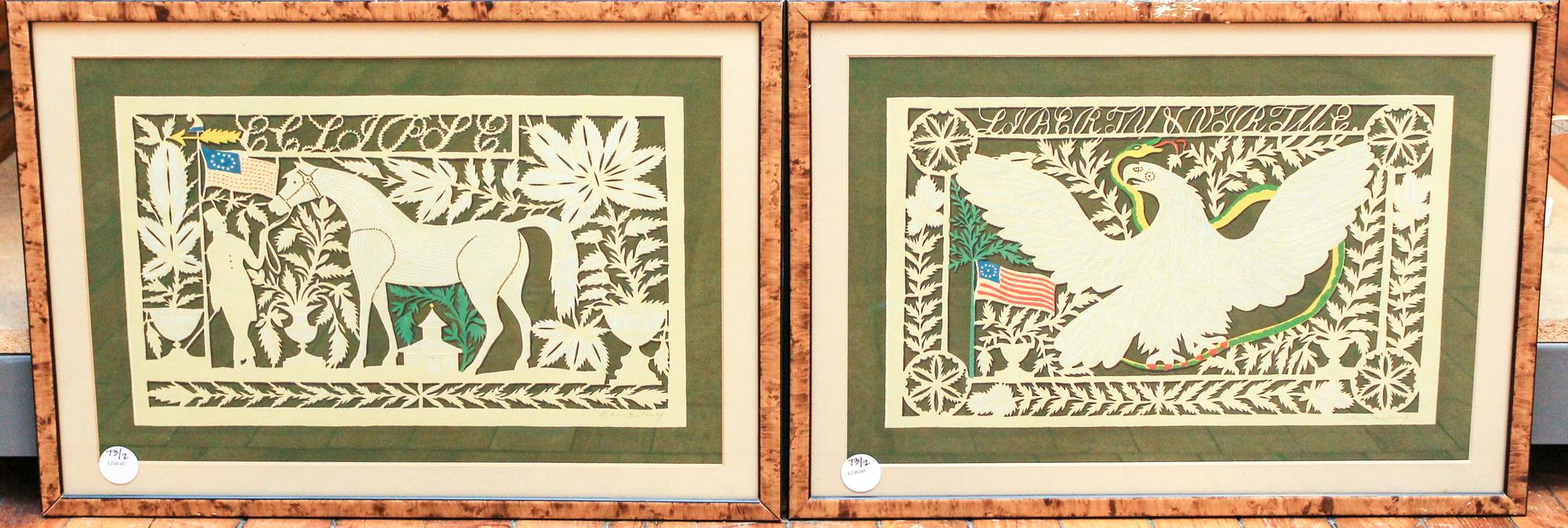 Two Patriotic Silhouettes 8 1/2 x 13 1/2 inches (each). — 20TH CENTURY
