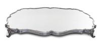 A French Silver-Plate Table Plateau, Bointaburet, Paris, 20th Century, of shaped rectangular form raised on four scroll feet.