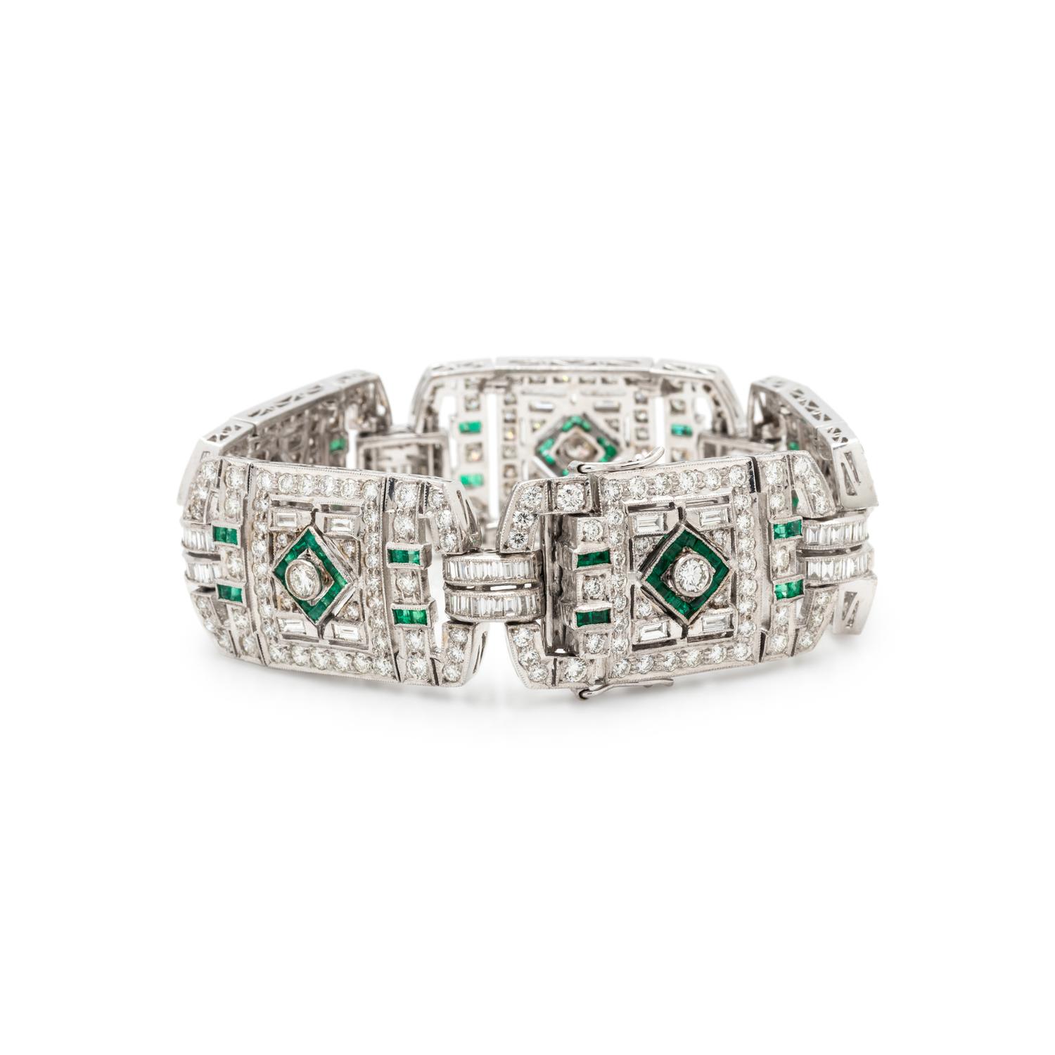 DIAMOND AND EMERALD BRACELET