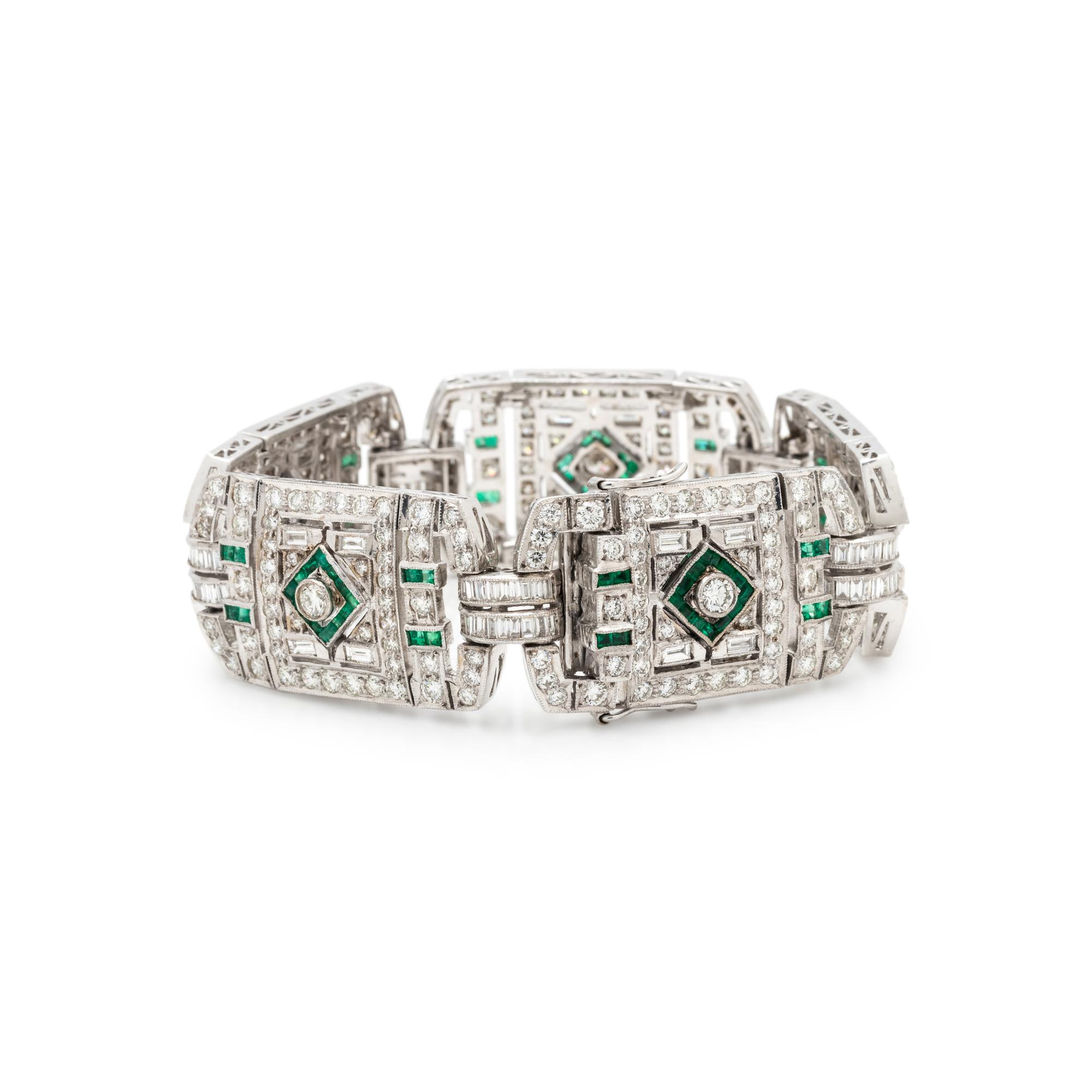 DIAMOND AND EMERALD BRACELET