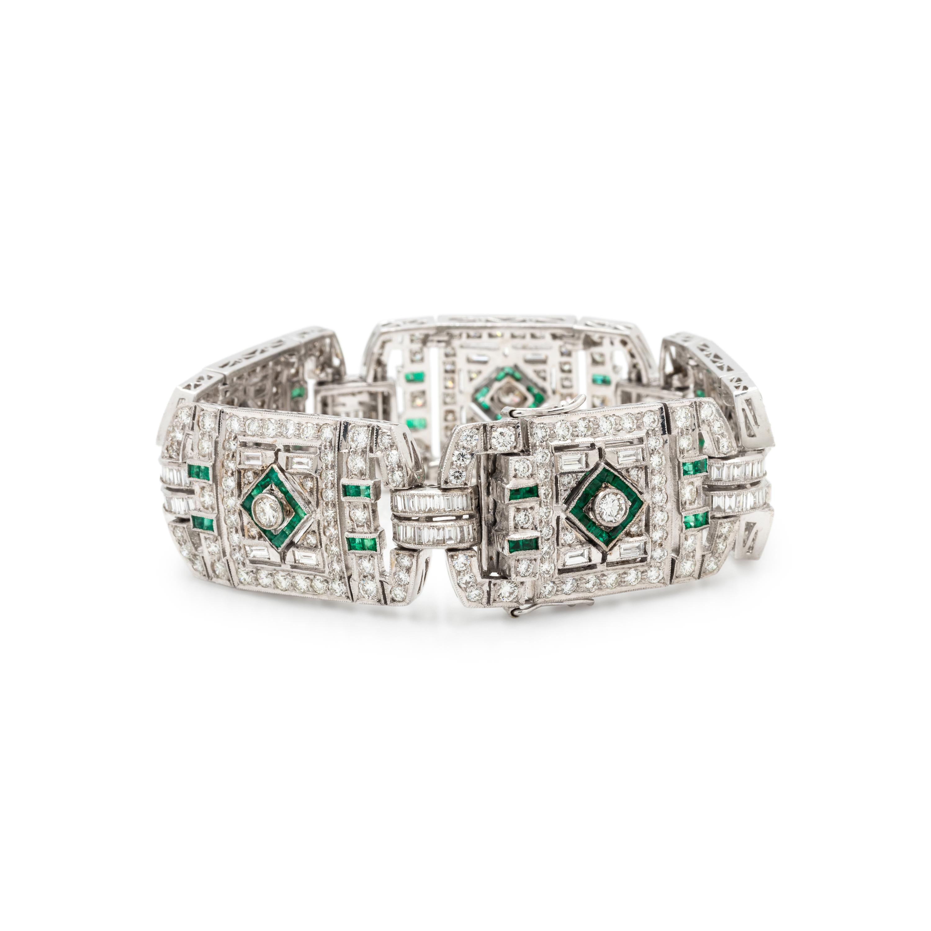 DIAMOND AND EMERALD BRACELET