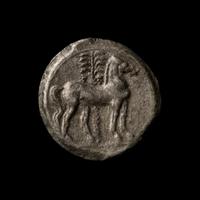 [ANCIENTS] ZEUGITANA. Carthage. Hannibal Barca (210-205). Billon Tridrachm or One-and-a-Half Shekel. (10.7 g, 27mm).