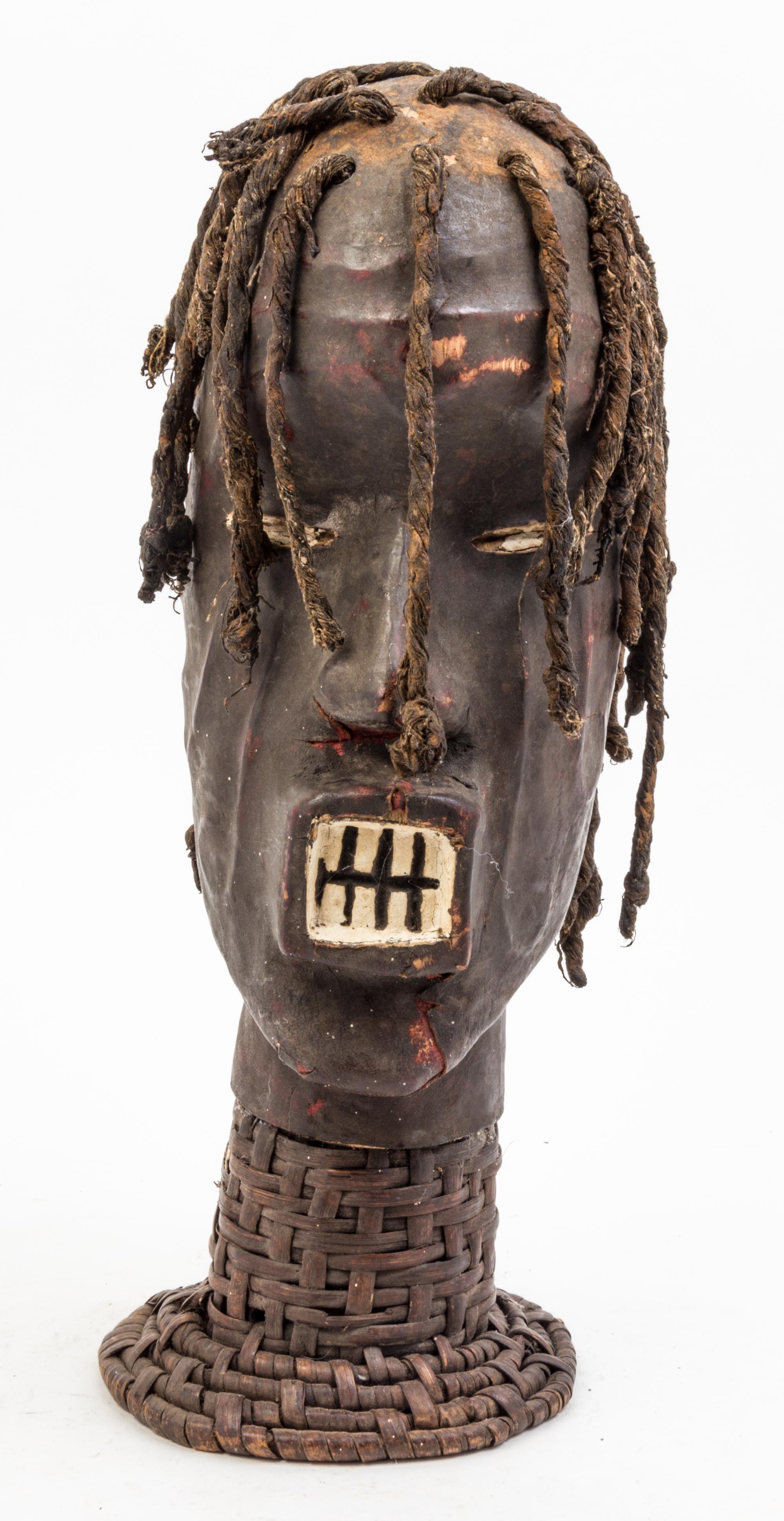 A Painted Wood Bust Height 15 5/8 inches.