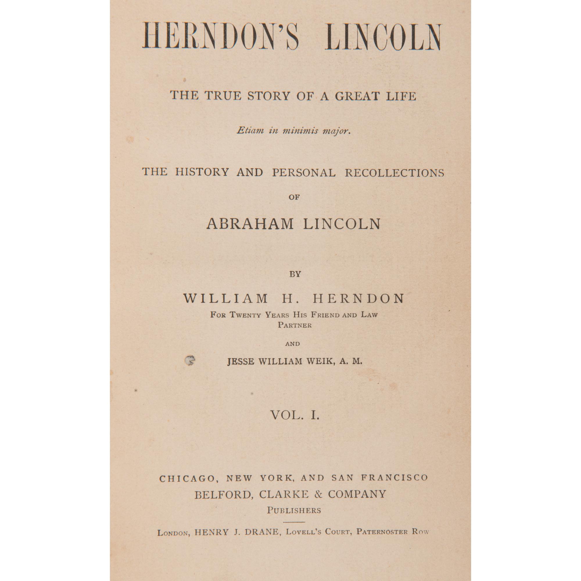 Abraham Lincoln, Rare Books Related to his Life and Political Career