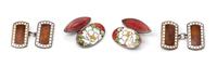 A Collection of Silver and Enamel Cufflinks, 9.30 dwts.