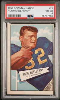 A Group of Nine 1952 Bowman Large Hall of Fame PSA Graded Football Cards,