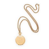 R&G ELFSTROM AND IWC, 14K YELLOW GOLD HUNTER CASE POCKET WATCH