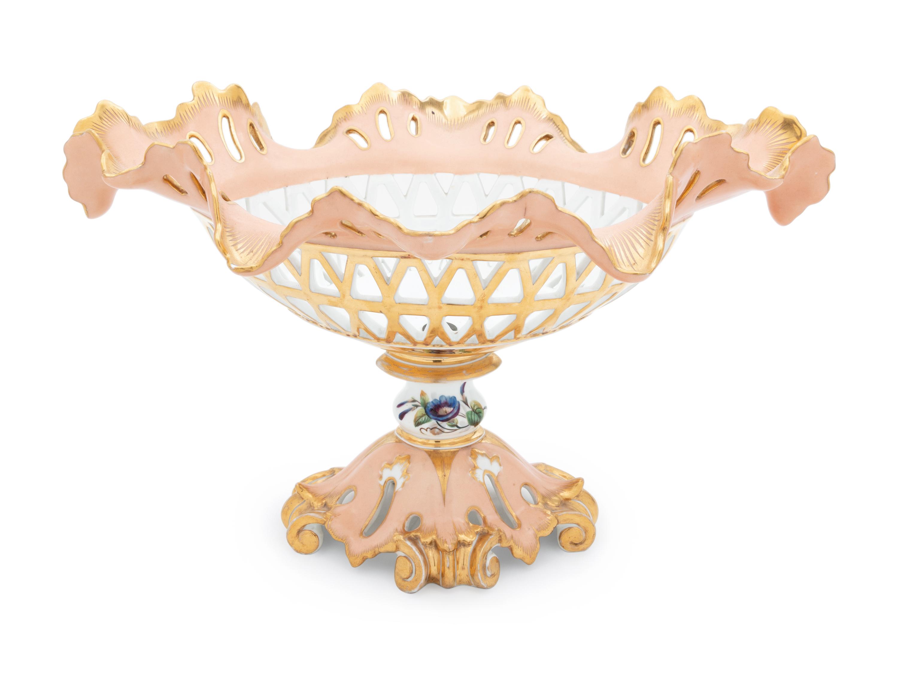 A Paris Porcelain Reticulated Center Bowl
