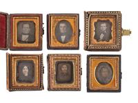 [EARLY PHOTOGRAPHY]. 74 sixteenth plate daguerreotypes of men, women, & children of varying ages.