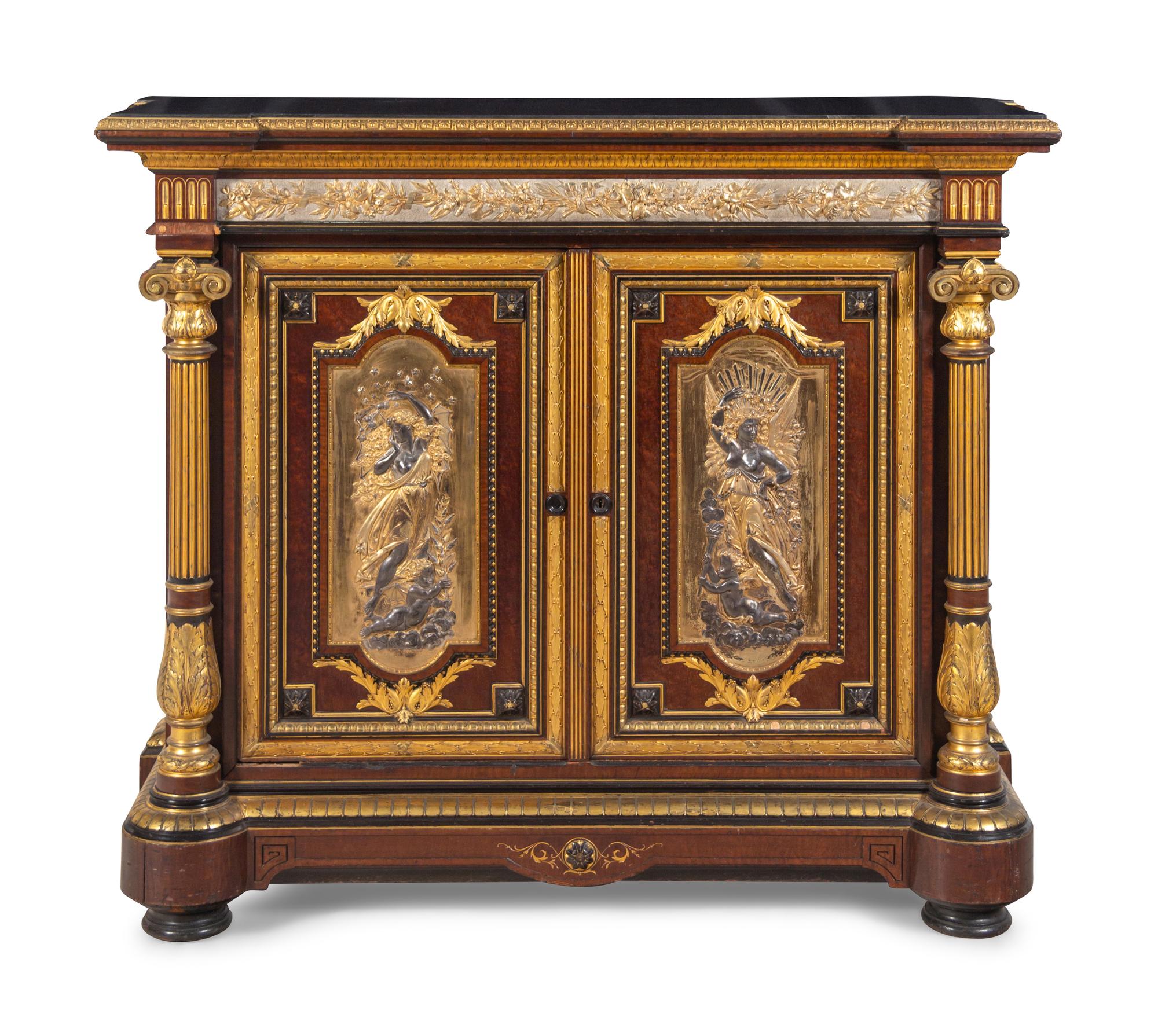 A Gilt Bronze Mounted Marble-Top Sideboard