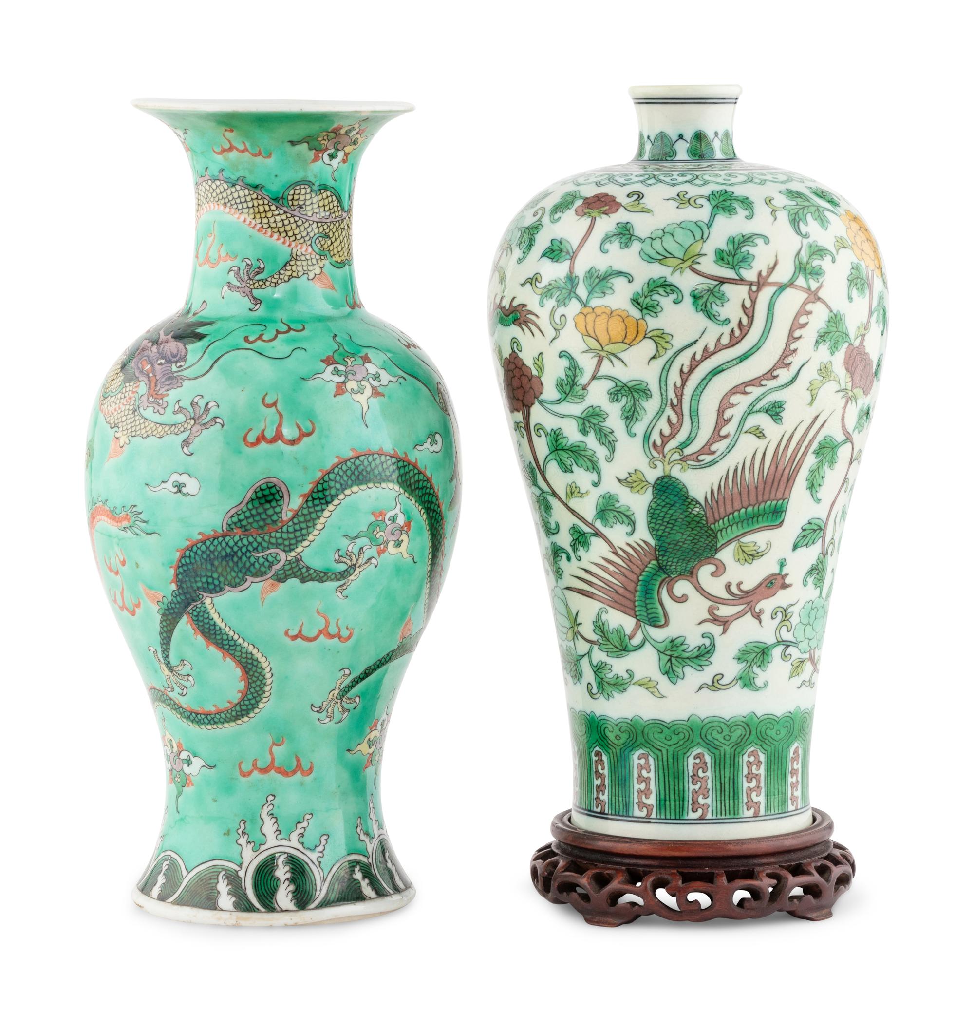 Two Chinese Porcelain 'Dragon' Vases