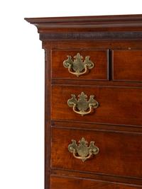A Chippendale Figured Mahogany Tall Chest of Drawers