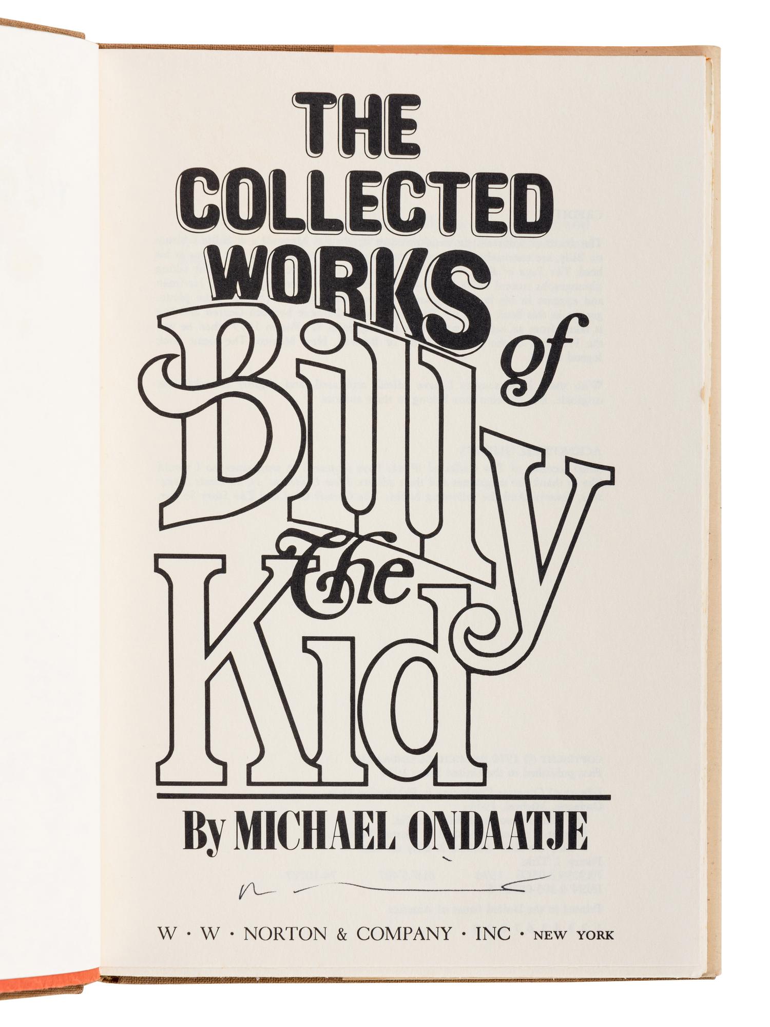 ONDAATJE, Michael (b. 1943). A group of 5 works by Ondaatje, ALL SIGNED OR INSCRIBED BY ONDAATJE, comprising:
