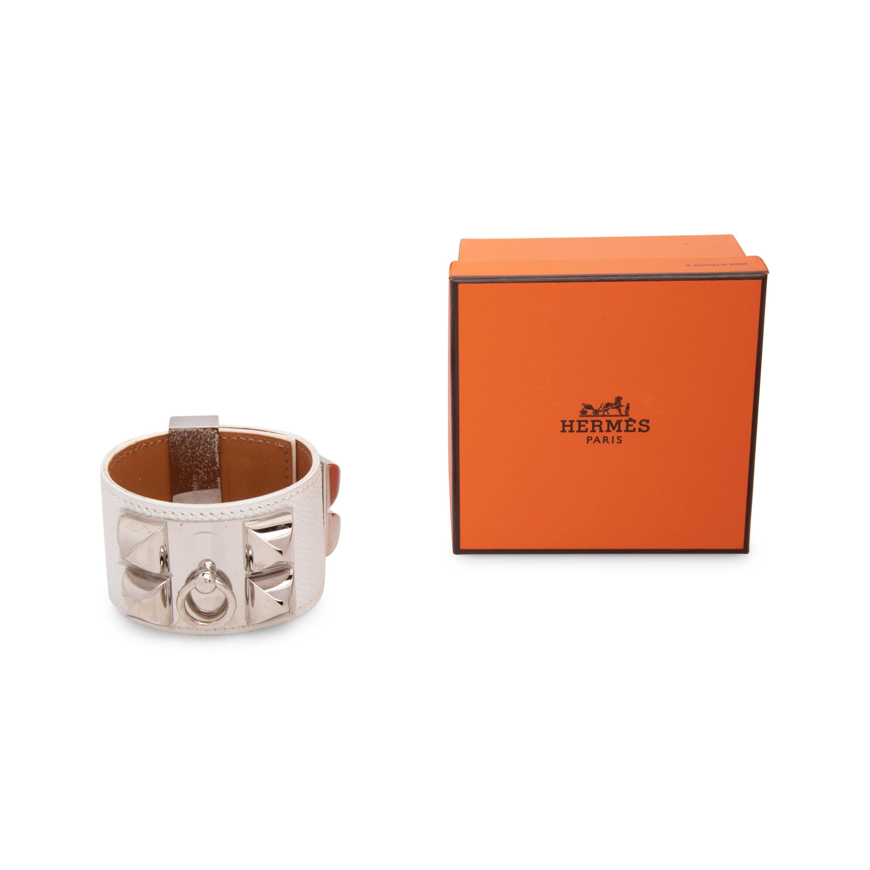 White Hermès Collier De Chien Bracelet