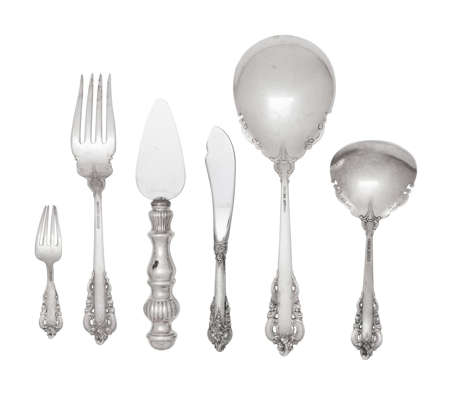 A Wallace Grand Baroque Silver Flatware Service