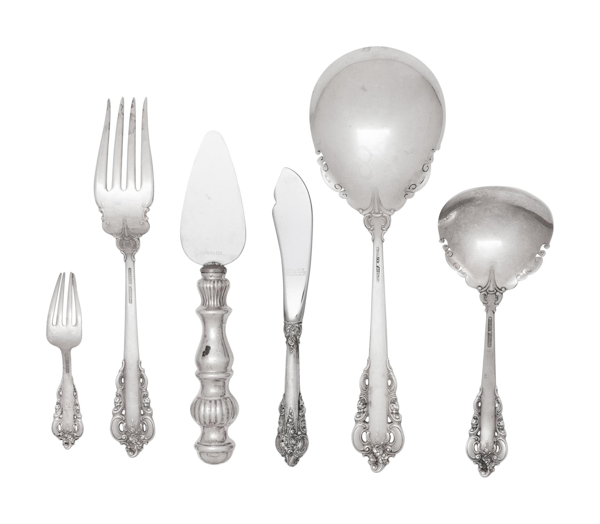 A Wallace Grand Baroque Silver Flatware Service