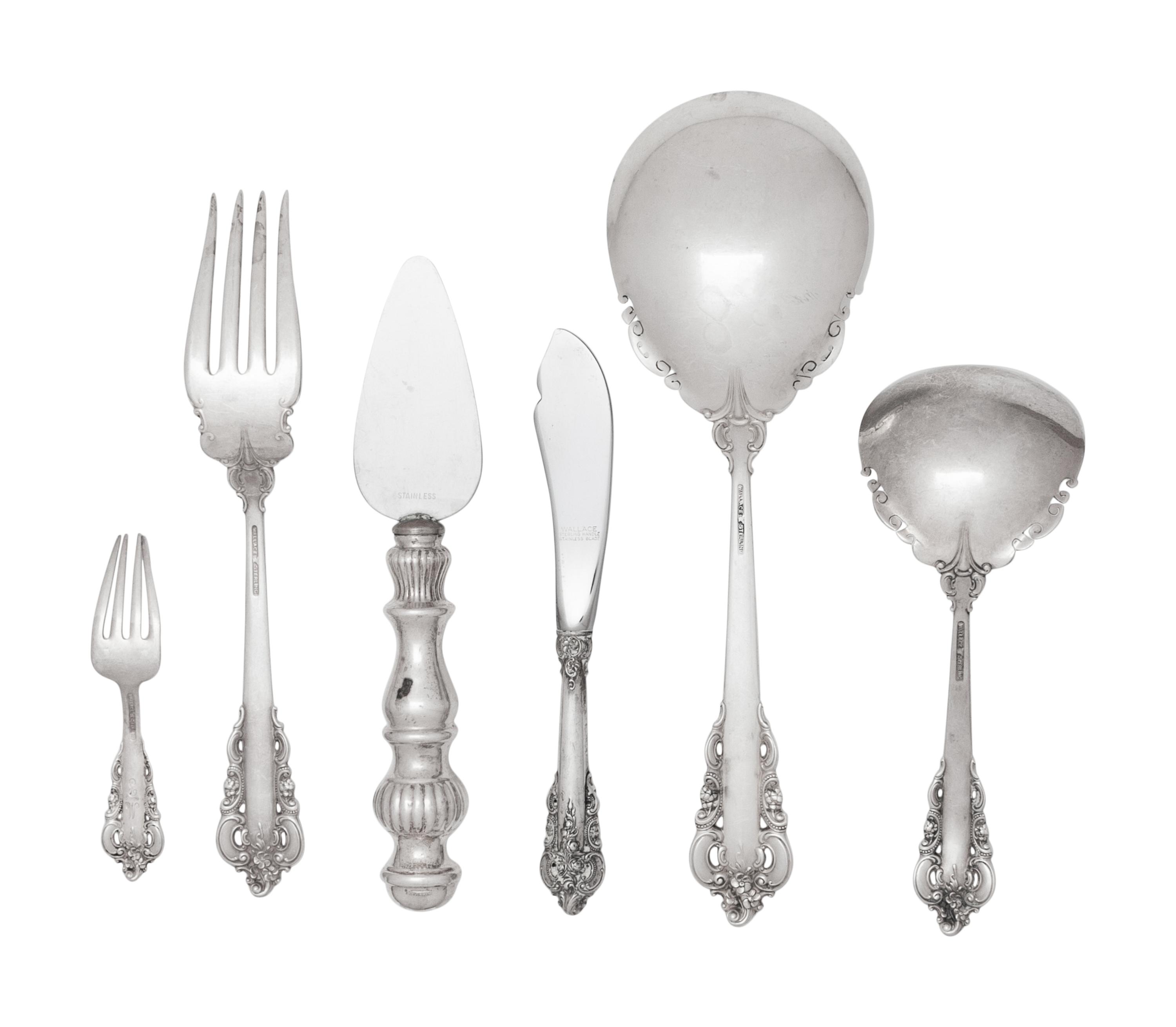 A Wallace Grand Baroque Silver Flatware Service