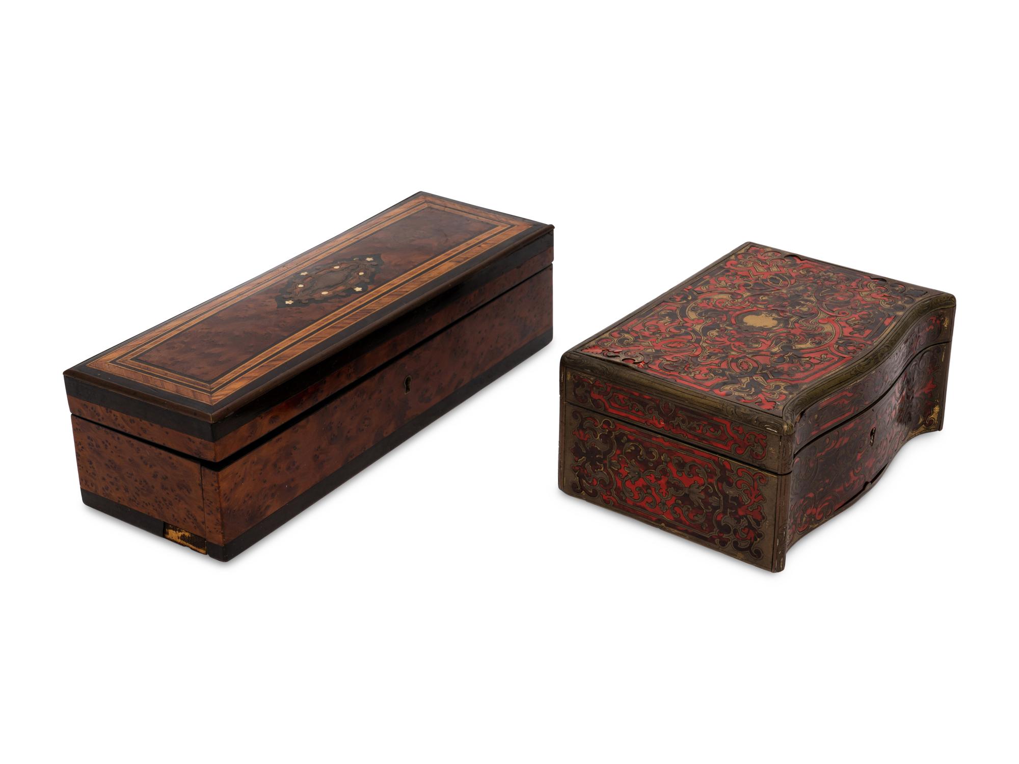 Two French Boulle Marquetry Table Caskets