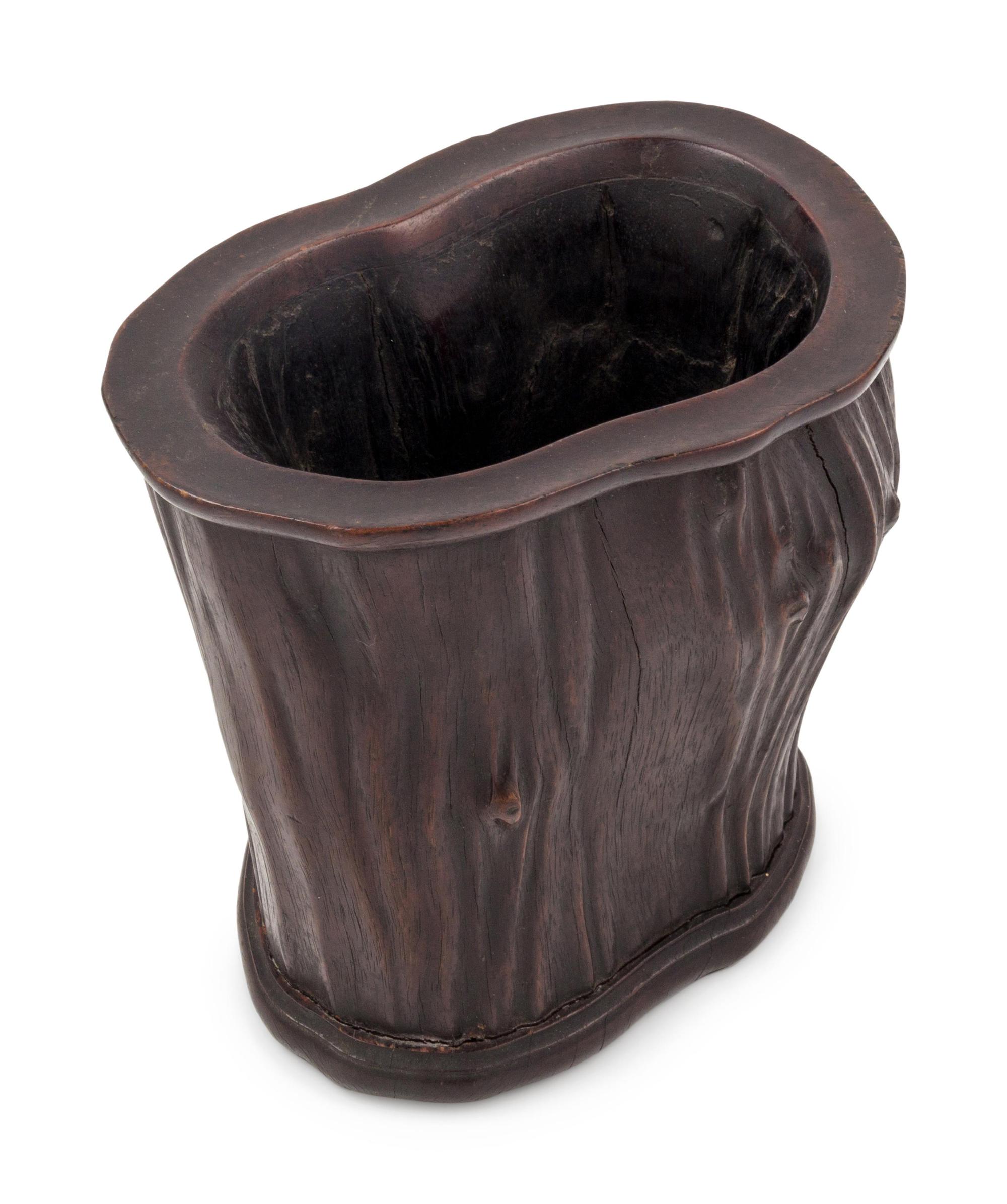 A Hardwood Brush Pot