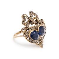 ANTIQUE, SAPPHIRE AND DIAMOND RING