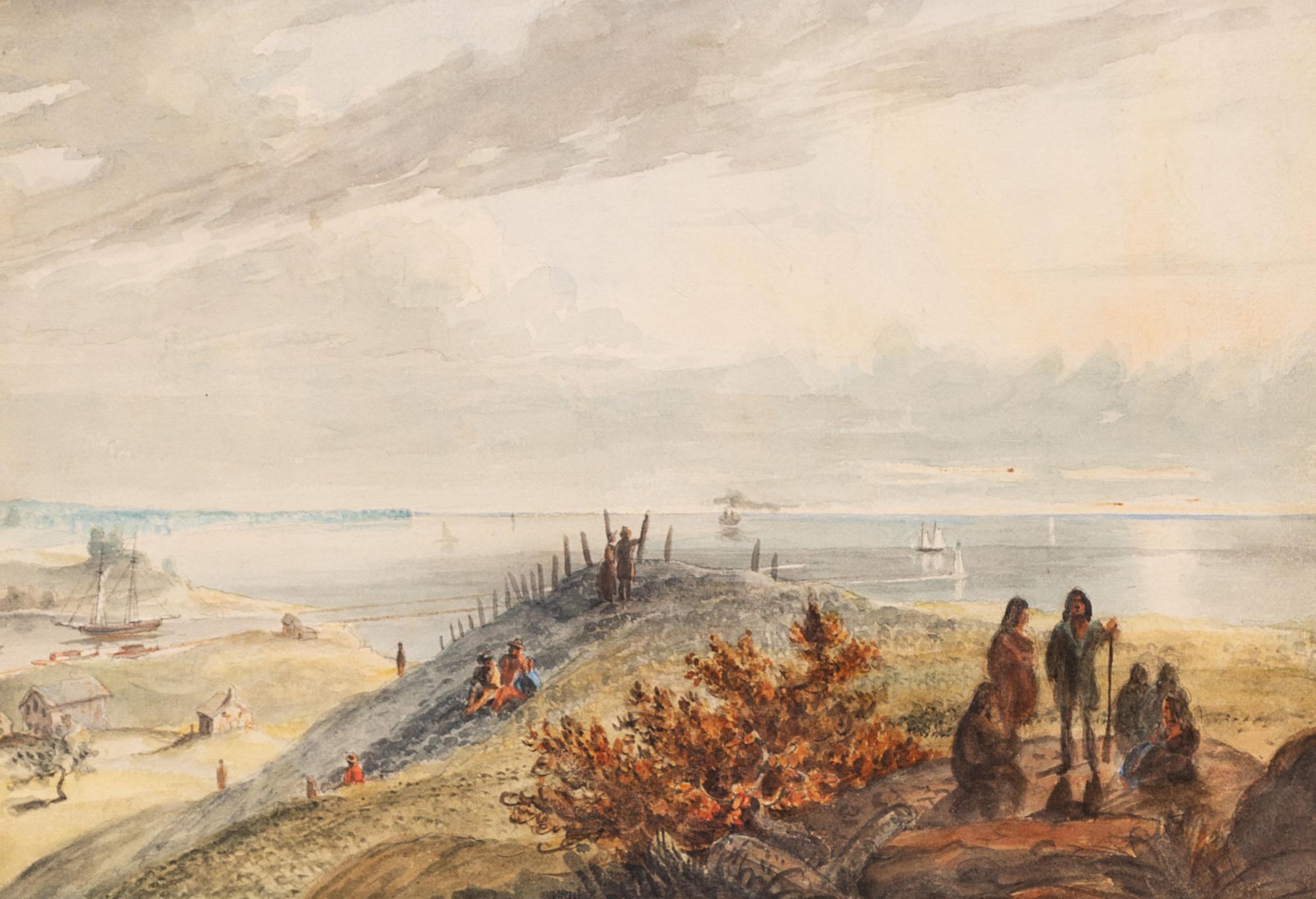 Seth Eastman, (American, 1808-1875), Lake Erie from Cleveland, 1833