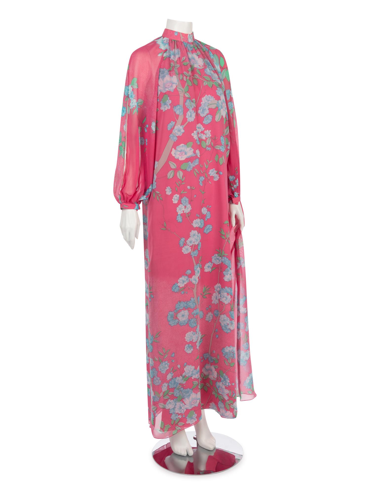 Hanae Mori Floral Print Dress, 1970-80s