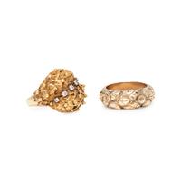 TWO YELLOW GOLD RINGS