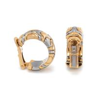 BVLGARI, YELLOW GOLD AND STEEL 'PARENTESI' EARCLIPS