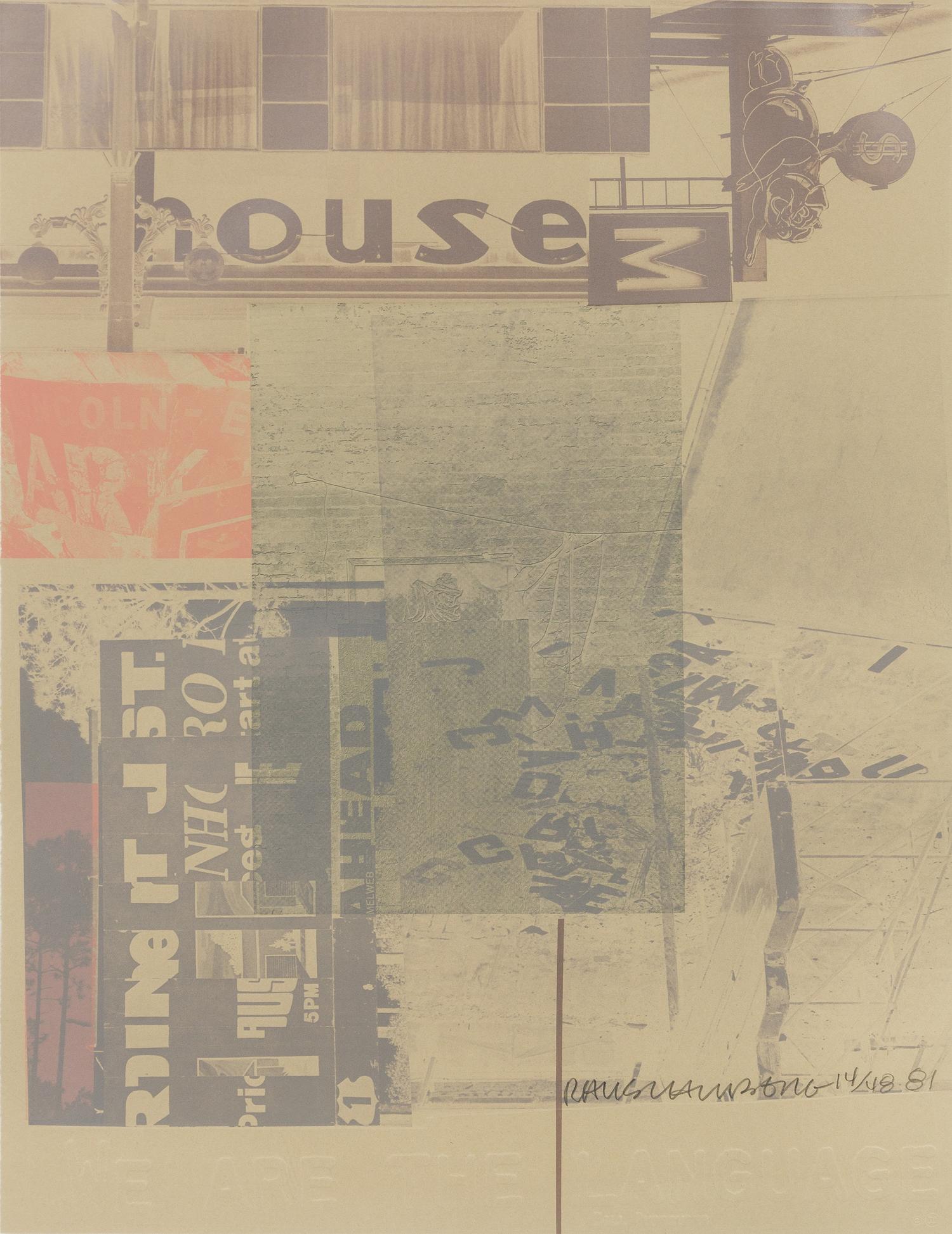 Robert Rauschenberg, (American, 1925-2008), American Pewter with Burroughs V, 1981