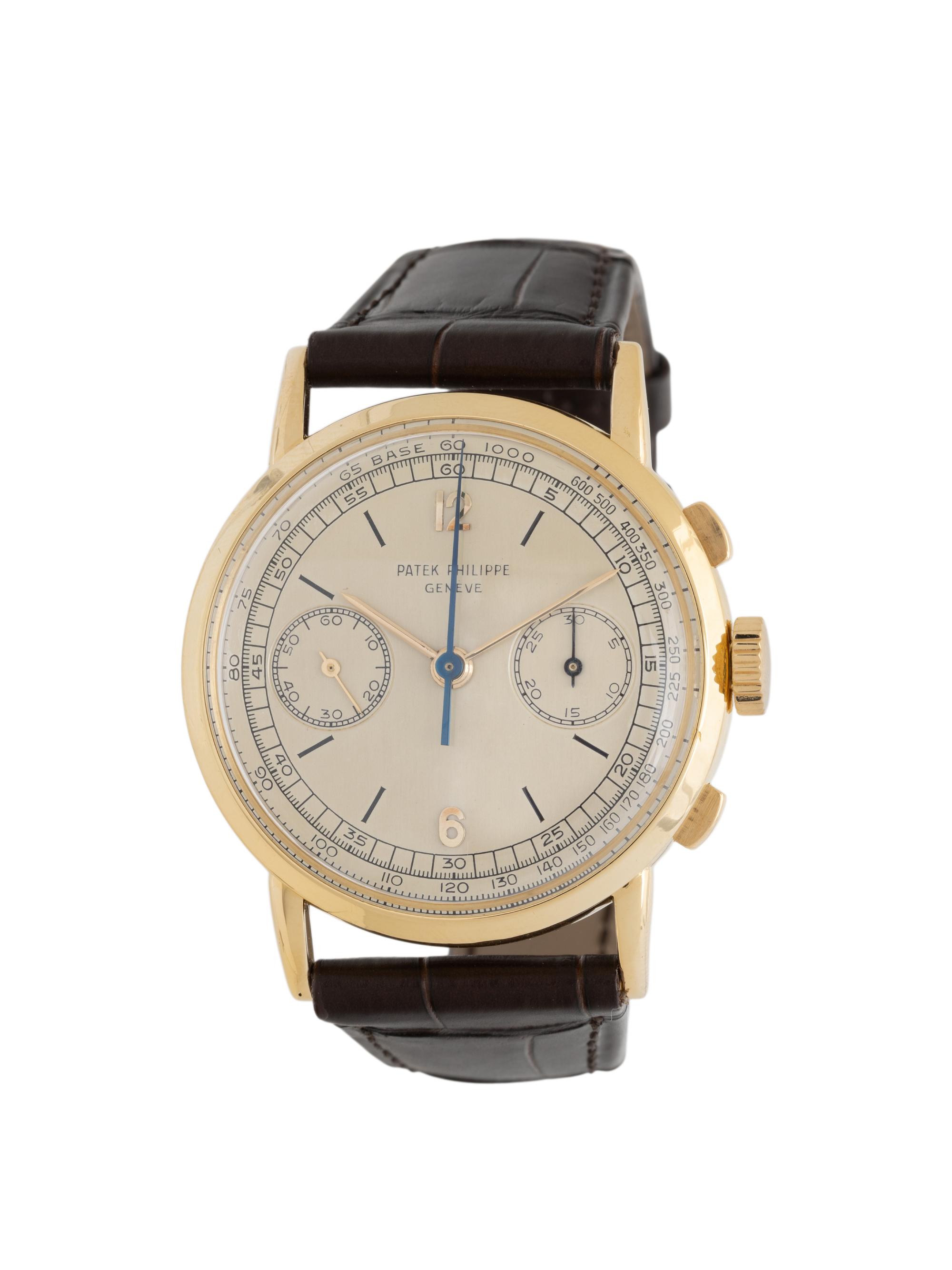 PATEK PHILIPPE, AN 18K YELLOW GOLD CHRONOGRAPH WATCH, EXTRACT FROM THE ARCHIVES & PATEK SERVICE PAPERWORK