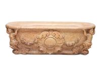 An Italian Carved Rouge Marble Bath Tub — 20th Century