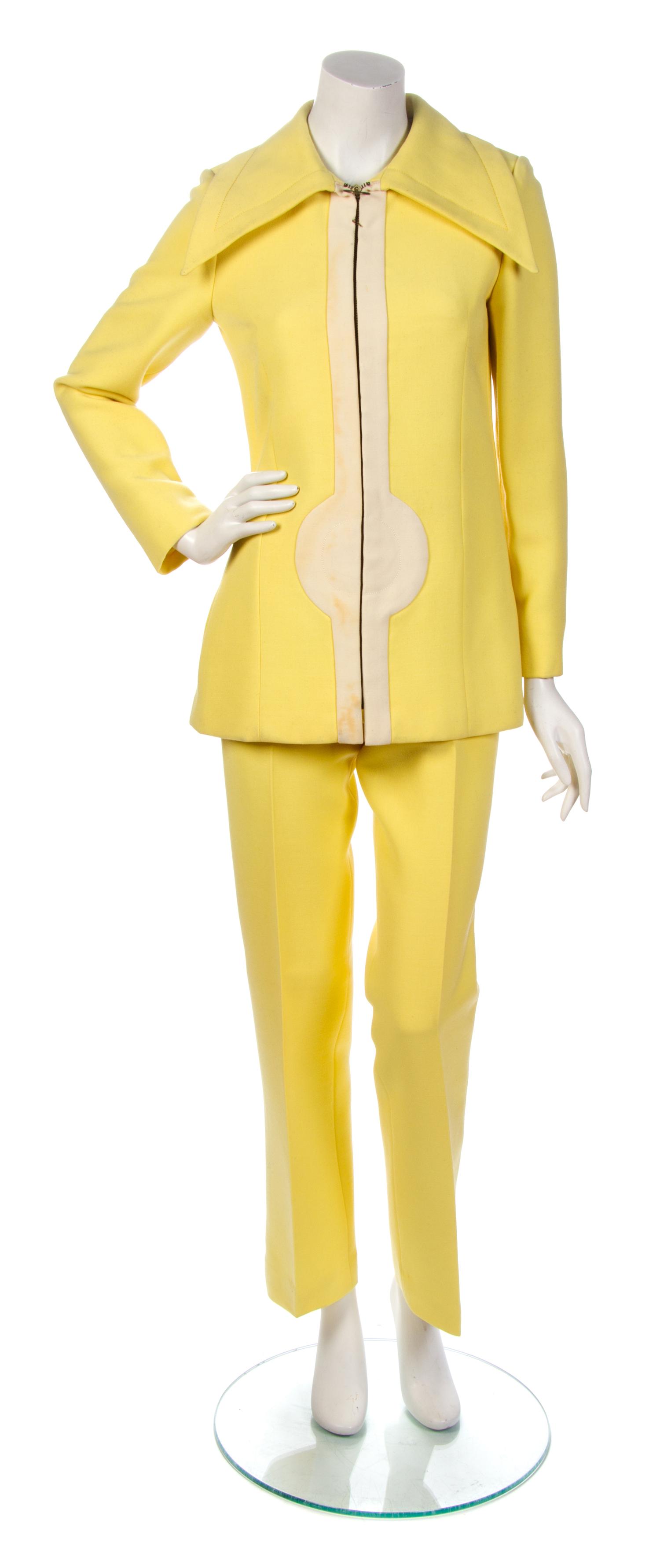 A Pierre Cardin Canary Yellow Pant Ensemble,